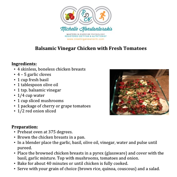 Recipe - Balsalmic Vinegar Chicken - Michelle