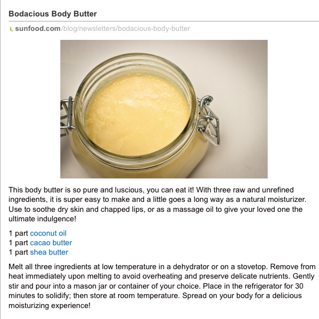 Recipe - Body Butter