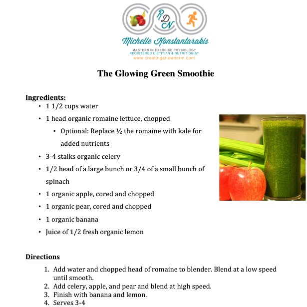 Recipe - Glowing Green Smoothie - Michelle
